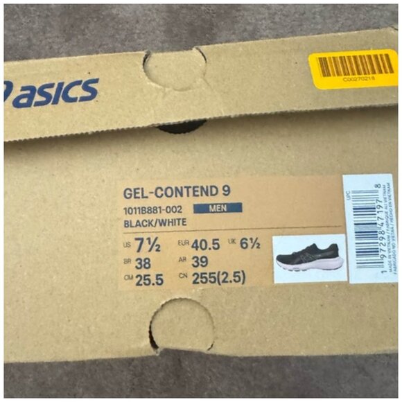 ASICS • Gel Contend 9 Running Sneakers • Men’s 7.5 • Black